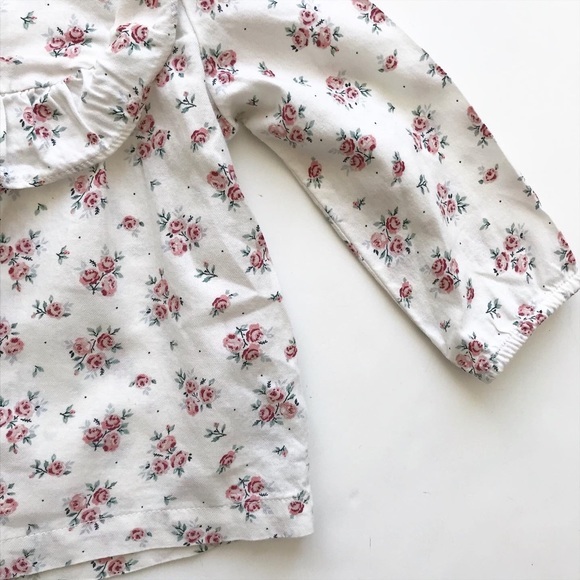 H&M floral print ruffle blouse EUC 9-12 months - Picture 3 of 5